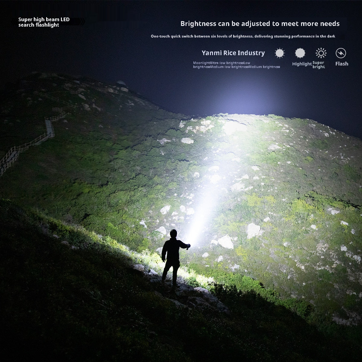 Outdoor Portable Flashlight Long Shot 2KM High Power LED Torch for Patrol Camping and Emergency Use