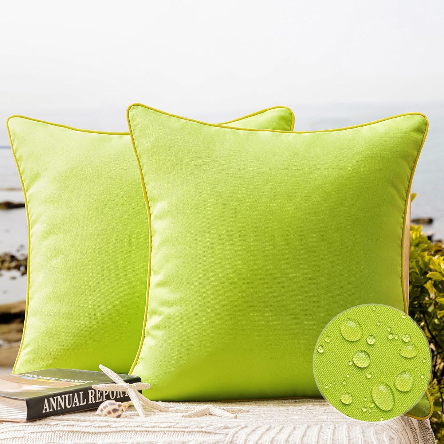 Outdoor Waterproof Throw Pillow Covers Solid Square Cushion Cases Patio Couch Tent Decorative Pillows