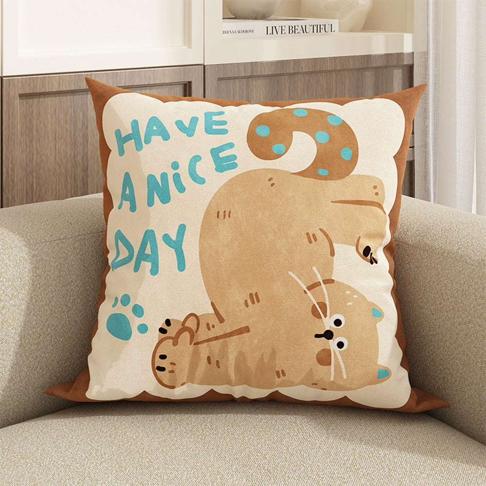 Cute Dog Pillowcase 45x45cm Sofa Cushion Cover Bedroom Home Car Office Decorative Pillow Cover
