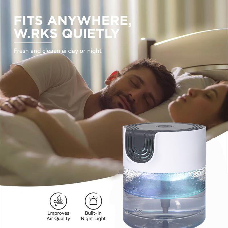 Air Purifier and Aroma Diffuser with Colorful LED Night Light Small Air Washer for Home Office Pets and Smoke