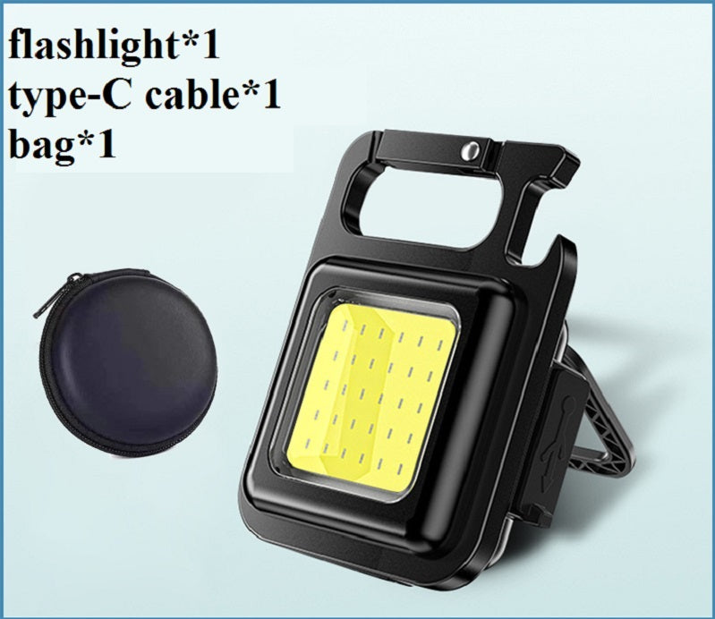 Mini Rechargeable COB Keychain Flashlight – Portable LED Work & Emergency Camping Light