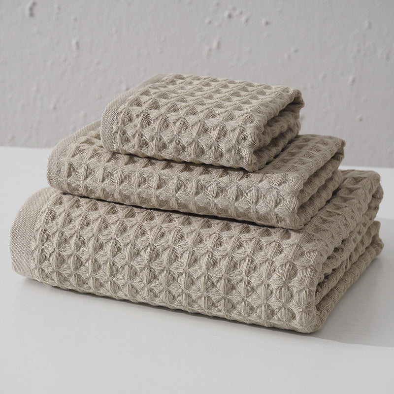 Pure Cotton Honeycomb 32 Bath Towels Soft Absorbent Quick Dry Bathroom Towels for Home Hotel Use