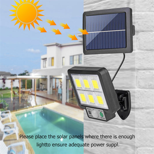 LED Solar Split Wall Lamp Motion Sensor 3 Mode Waterproof Outdoor Garden Garage Security Wall Light
