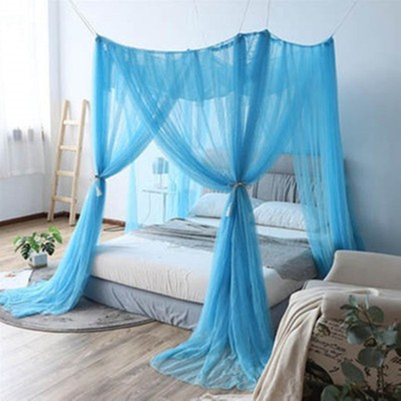 Household Mosquito Net Single Double Bed Free Installation Encrypted Mesh Dormitory Bed Net Dark Green