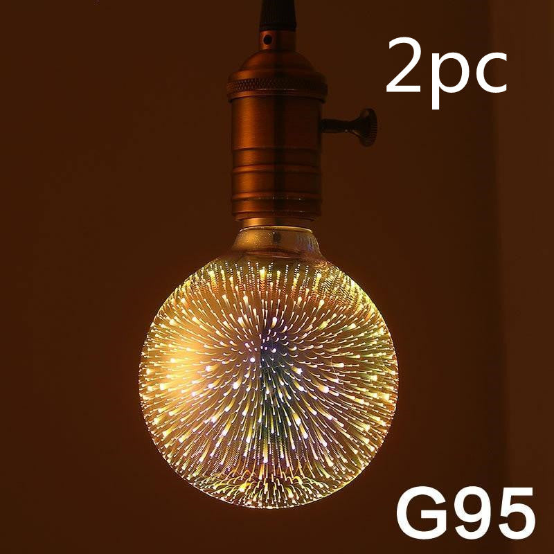 3D Firework LED Light Bulb – ST64/G95/G80/G125/A60 Decorative Holiday & Christmas Lamp, 110-220V