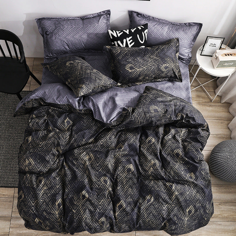 3-Piece Bedding Set Duvet Cover Quilt with 2 Pillowcases 50x70cm Soft Comfortable Bed Set