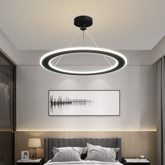 Simple Modern Circular Chandelier – Bedroom & Study Ceiling Light