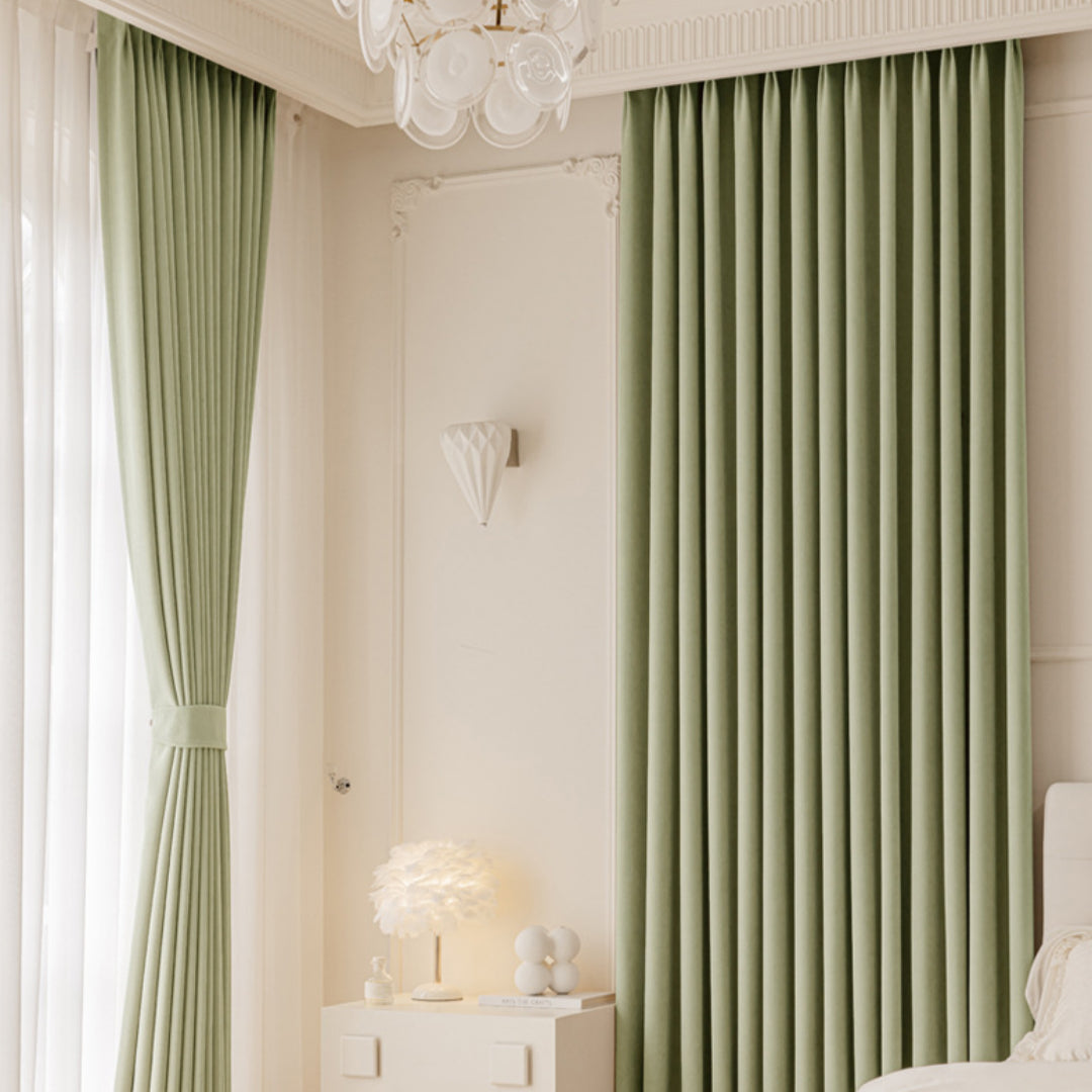 Master Blinds Chenille Curtains French Style Luxury Thick Blackout Drapes for Modern Home Decor
