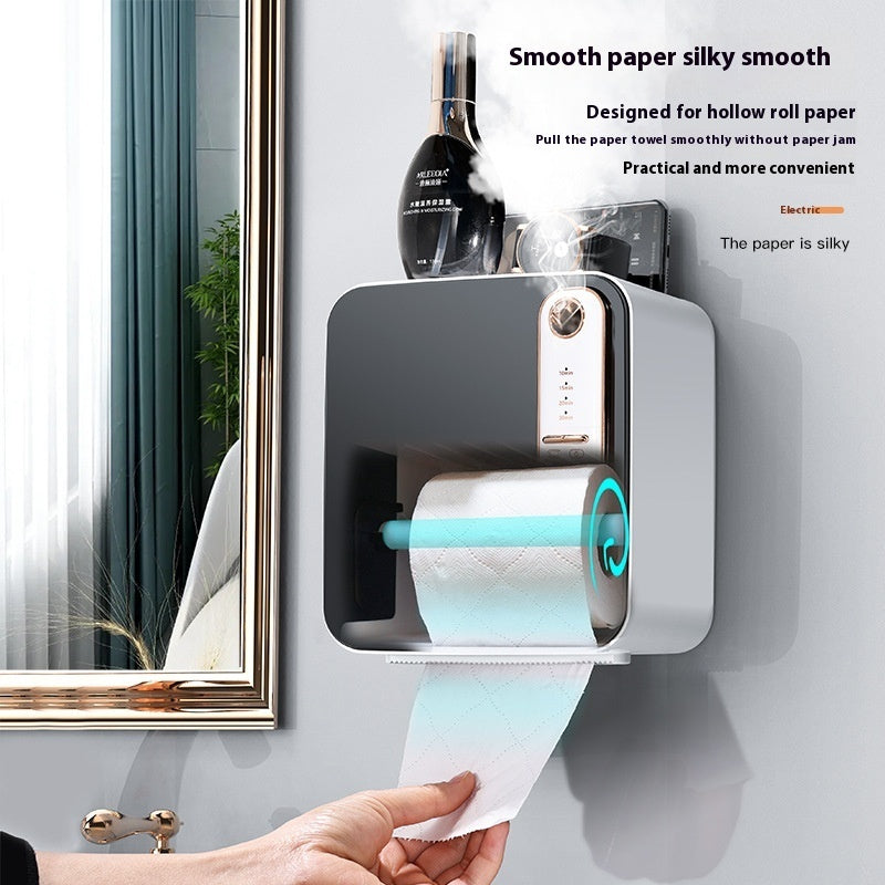 Smart Aromatherapy Tissue Box Holder – Waterproof Punch-Free Bathroom Toilet Paper Storage Rack