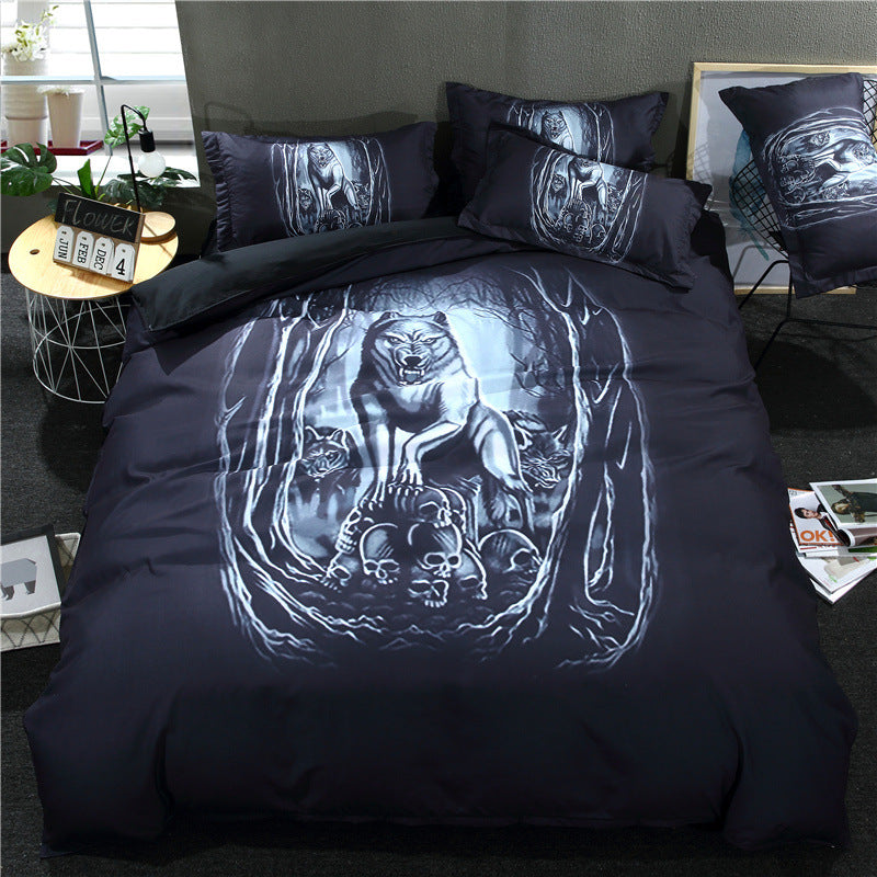 Skull Head 3D Bedding Set 3 or 4 Piece Foreign Trade Duvet Cover Bed Sheets Pillowcase Set