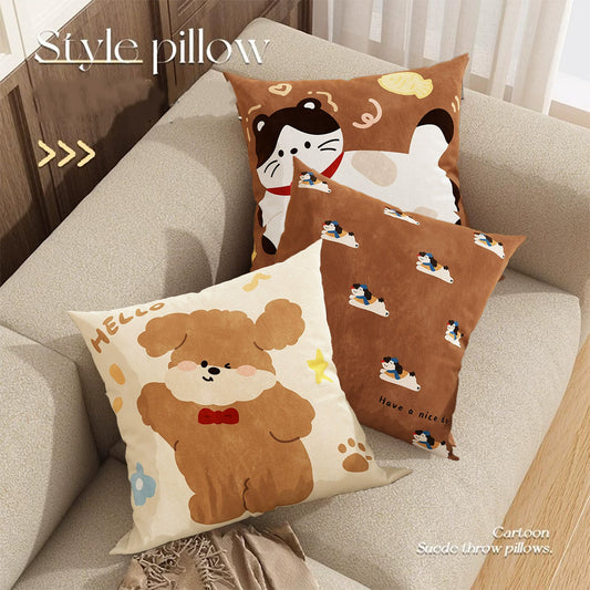Cute Dog Pillowcase 45x45cm Sofa Cushion Cover Bedroom Home Car Office Decorative Pillow Cover