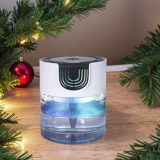Air Purifier and Aroma Diffuser with Colorful LED Night Light Small Air Washer for Home Office Pets and Smoke