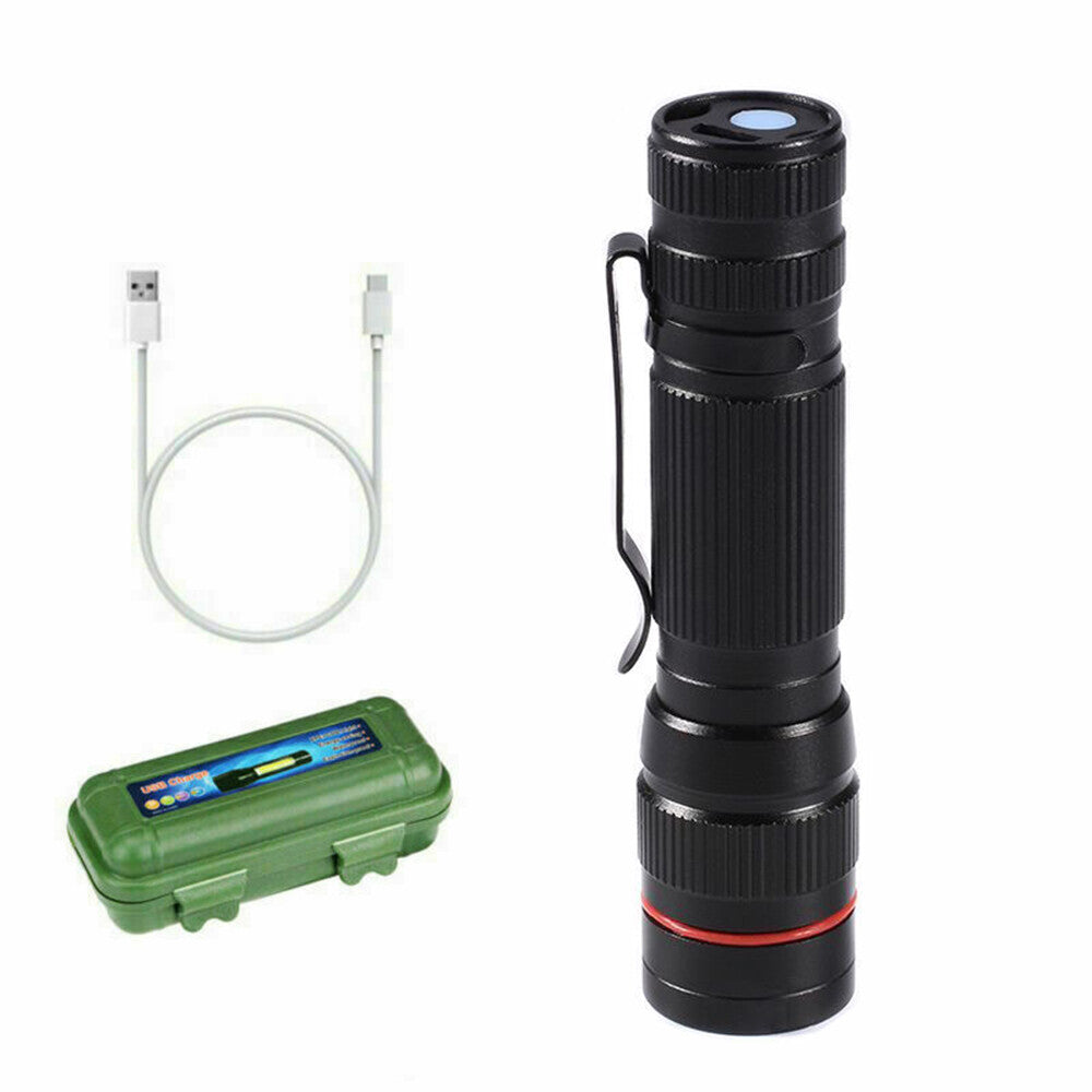 USB Rechargeable LED Flashlight Tactical Zoom Torch Mini Powerful Pen Light for Outdoor and Emergency Use