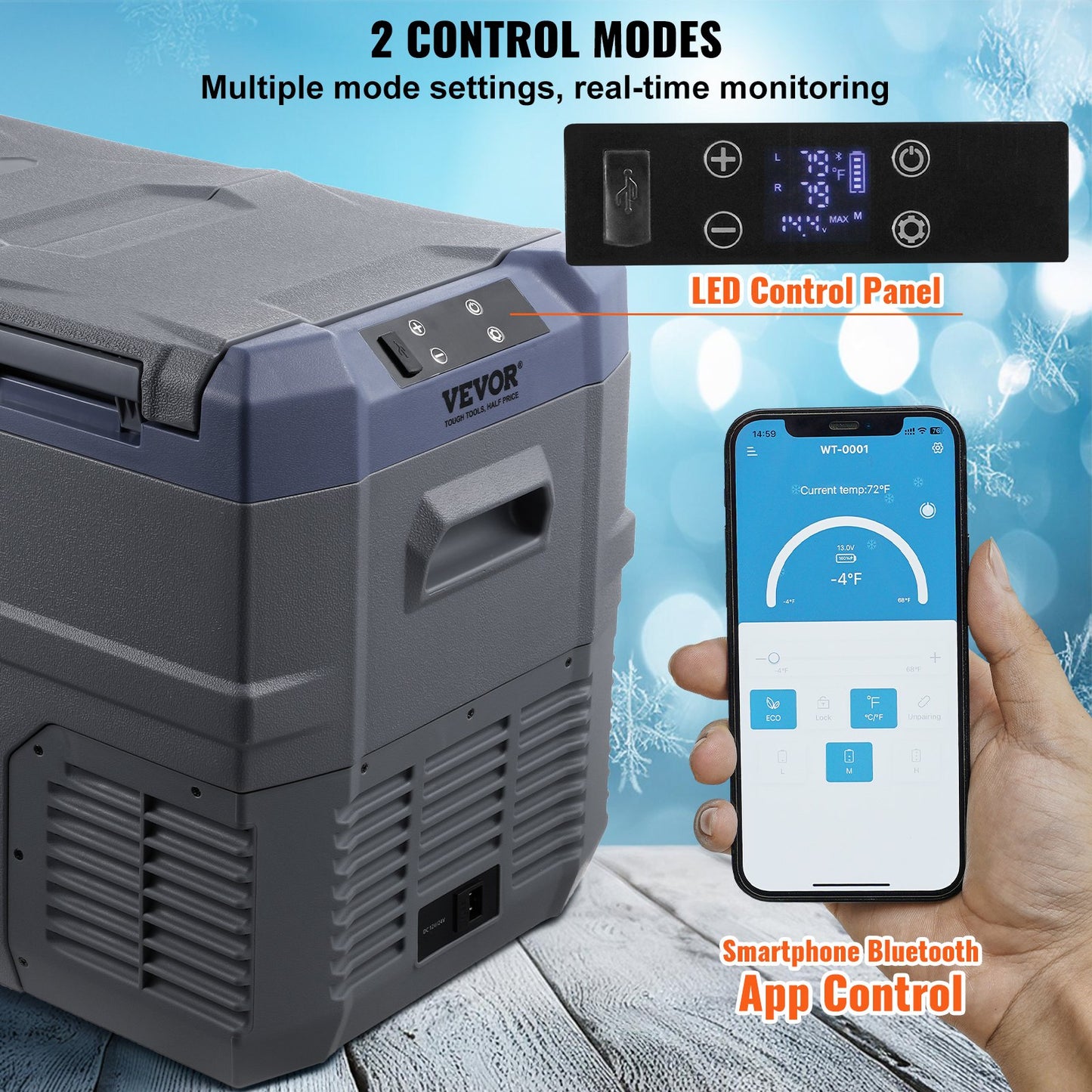 Portable Car Refrigerator 32L Compressor Freezer Dual Zone Mini Fridge for Car and Home Use