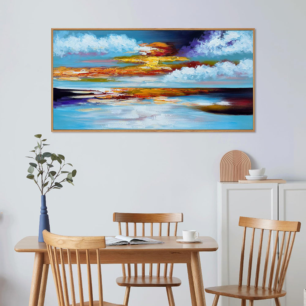 Large Abstract Seascape Sunset Oil Painting Hand Painted Canvas Wall Art Home Decor
