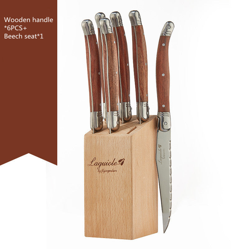 Stainless Steel Rosewood Handle Western Steak Knife and Fork Set Elegant Dining Cutlery Set for Home Restaurant Use