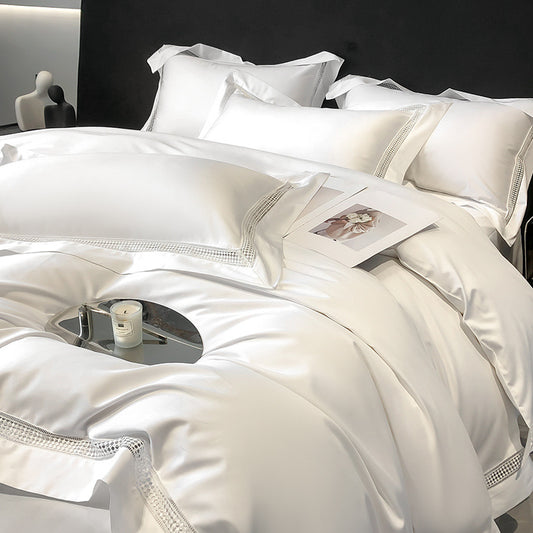 Long Staple Cotton Bedding Set Fitted Sheet Duvet Cover Four Piece Soft Luxury Bed Linen Set for Bedroom