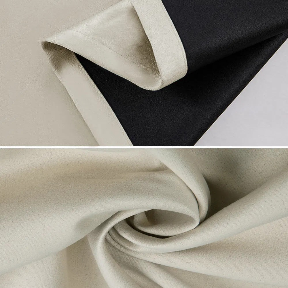 Polyester Thermal Insulated Blackout Curtains with Grommets 52x84 Set of 2 Coated Lining 3 Colors