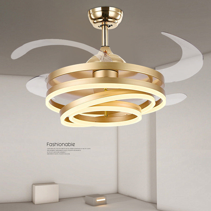 Ceiling Fan with Light & Chandelier – Modern Living Room & Bedroom Fan Lamp