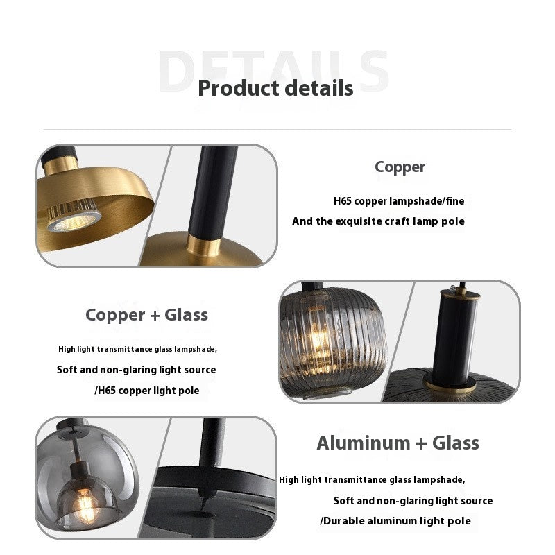 Modern Glass Droplight – Bedroom, Hotel & Bar Single Head Pendant Lamp