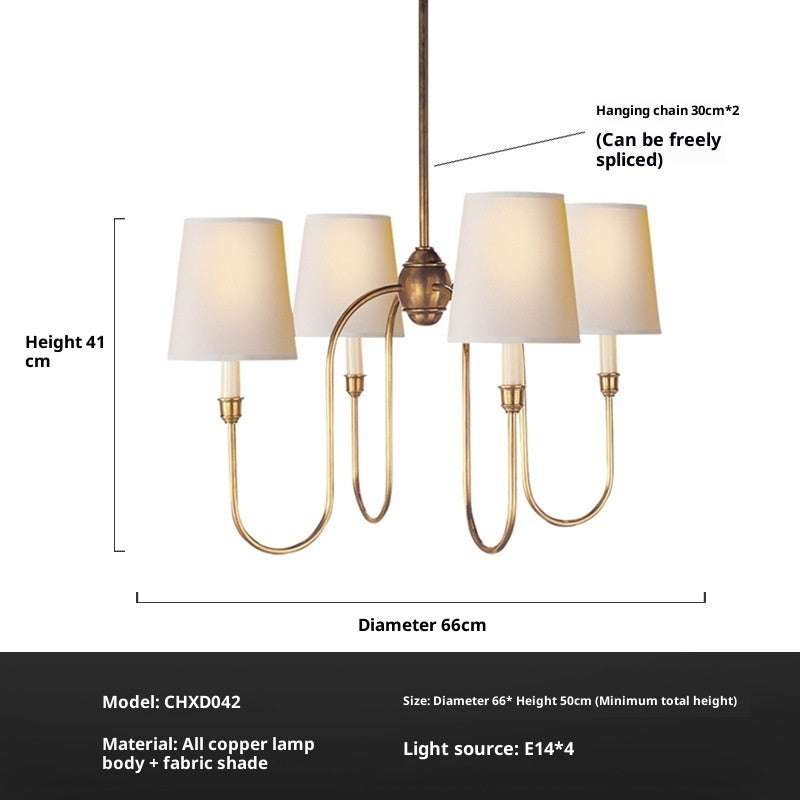Copper Chandelier Simple Design for Bedroom Living Room Dining Room Elegant Ceiling Light