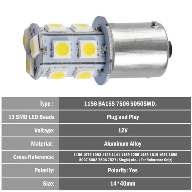 20PCS 12V Car LED Light Bulbs 4500K 14MM Aluminum Alloy Turn Signal Indicator Lamp Set