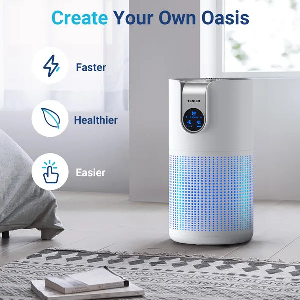 TENKER M03 Air Purifier for Large Rooms HEPA Air Cleaner for Home Bedroom Pets Smoke Pollen Dust Odor Removal