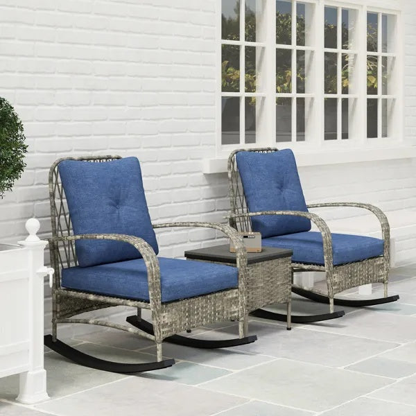 Rattan Chaise Lounge Chair Wicker Patio Furniture Set Outdoor Sun Lounger Garden Relaxing Seating