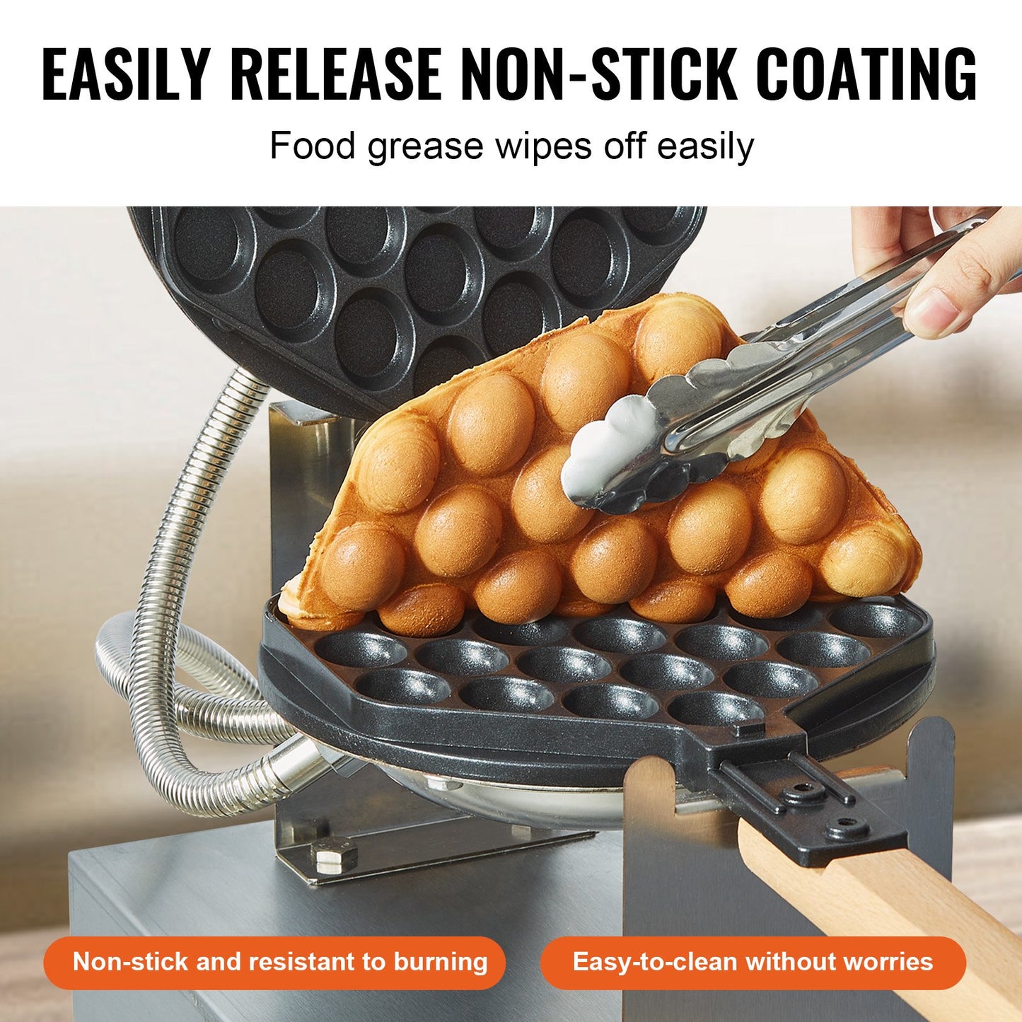 1400W Commercial Bubble Waffle Maker Non-Stick Egg Pancake Baker Machine for Café and Restaurant Use