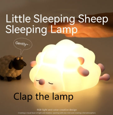 Cute Silicone Sheep Night Light Cartoon LED Bedroom Lamp Rechargeable Dimming Timer Kids Room Decor