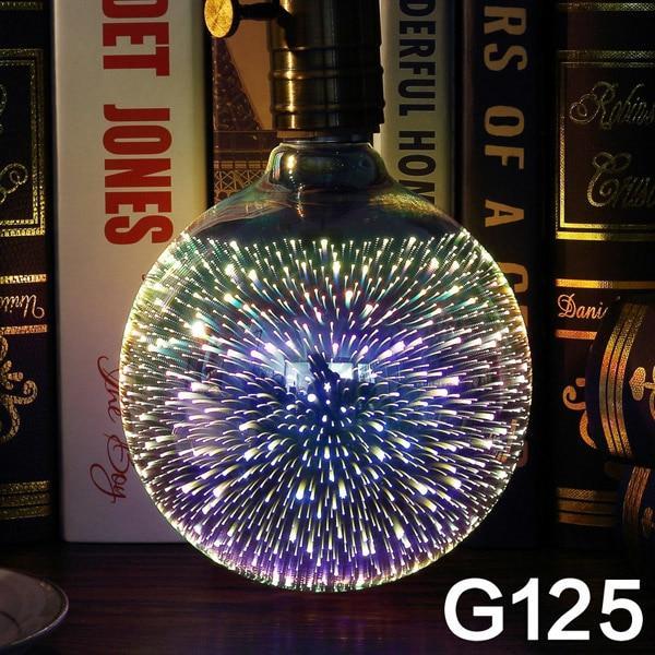 3D Firework LED Light Bulb – ST64/G95/G80/G125/A60 Decorative Holiday & Christmas Lamp, 110-220V