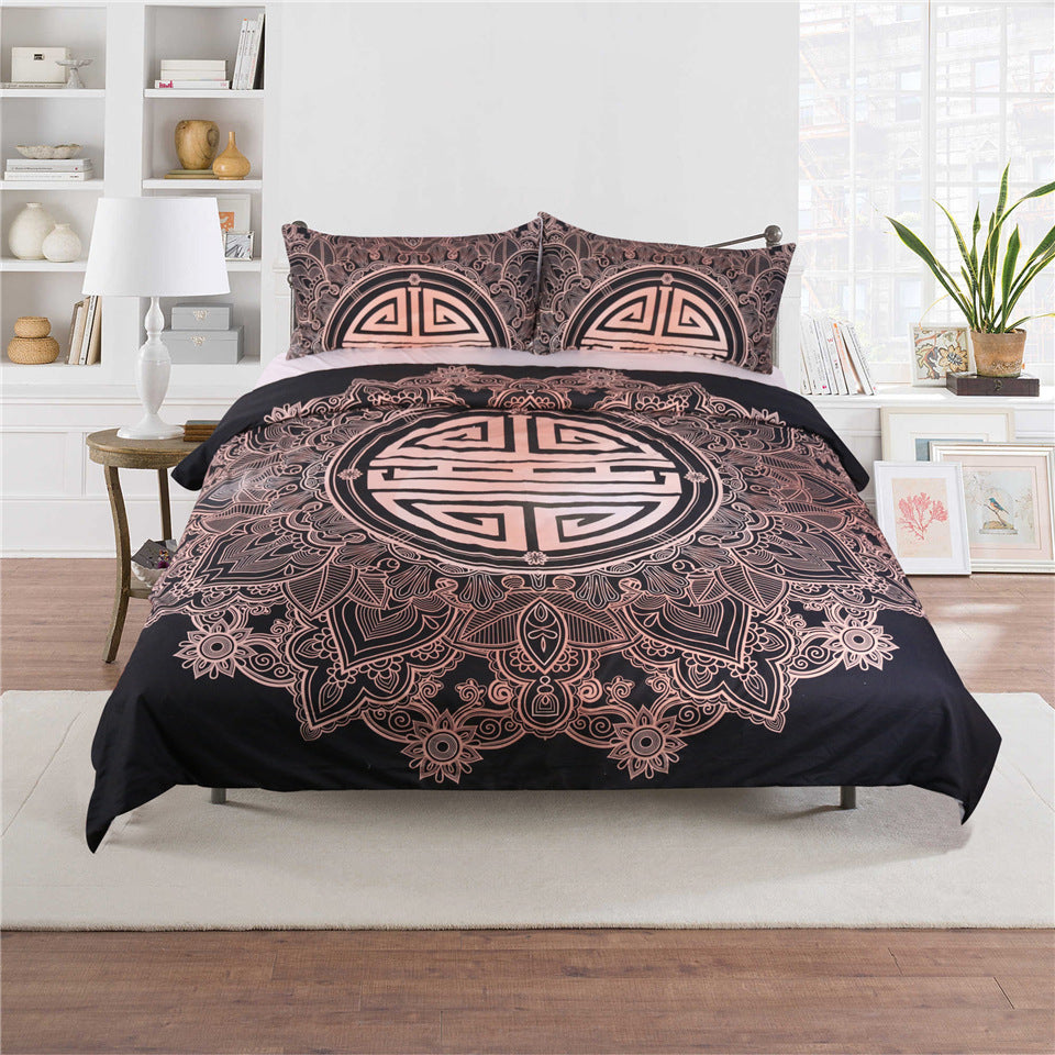 Three Piece Four Piece Bedding Set Cotton Soft Duvet Cover Sheet Pillowcase Set for Bedroom Home Use