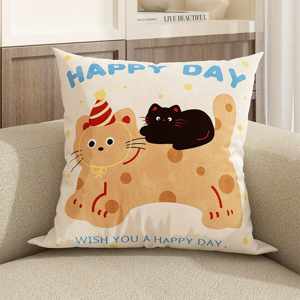 Cute Dog Pillowcase 45x45cm Sofa Cushion Cover Bedroom Home Car Office Decorative Pillow Cover