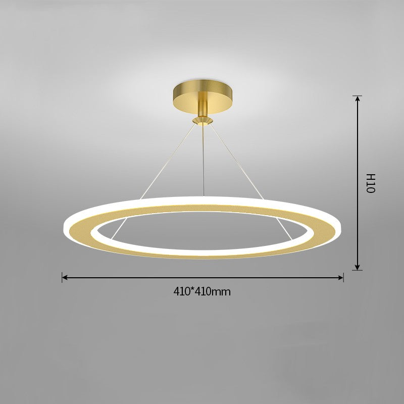 Simple Modern Circular Chandelier – Bedroom & Study Ceiling Light