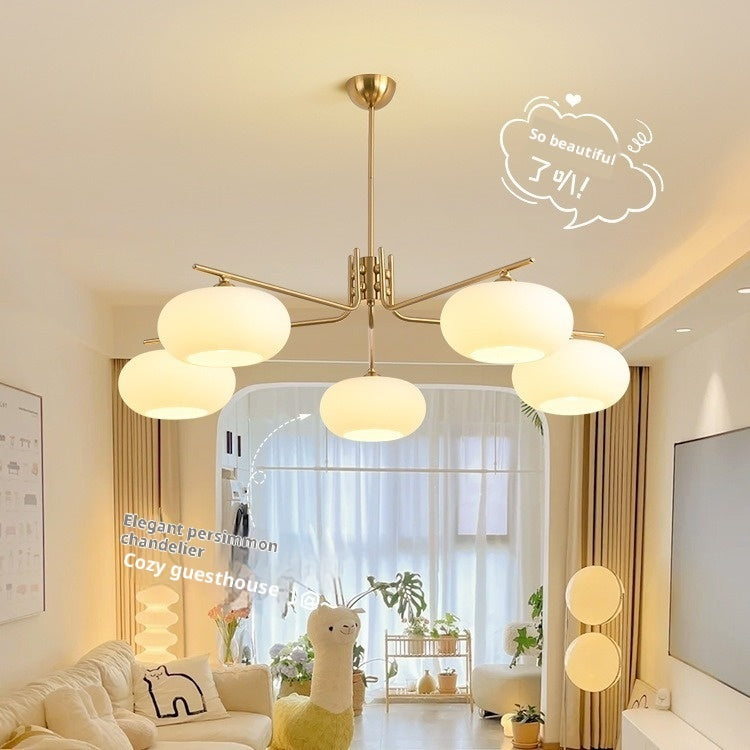 Simple Modern Cream Style Chandelier – Bedroom Persimmon Ceiling Light