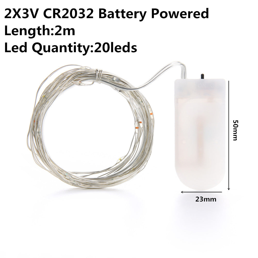 LED Christmas String Lights Battery USB Powered Copper Wire Fairy Lights 2m 5m 10m for Outdoor Wedding Party Decoration