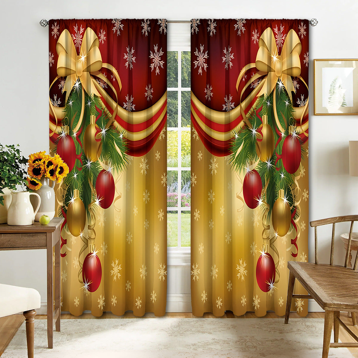 Digital Printed Christmas Curtains – Festive Holiday Window Drapes