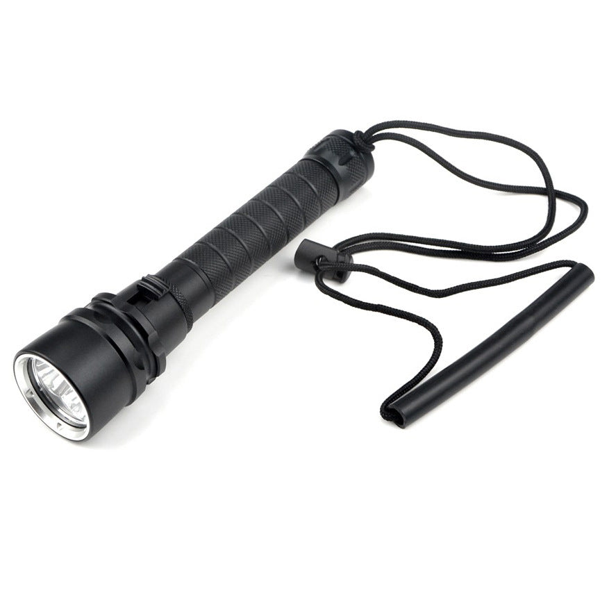 Aluminum Alloy Rechargeable Diving Flashlight High Intensity Waterproof Torch for Deep Diving and Outdoor Use