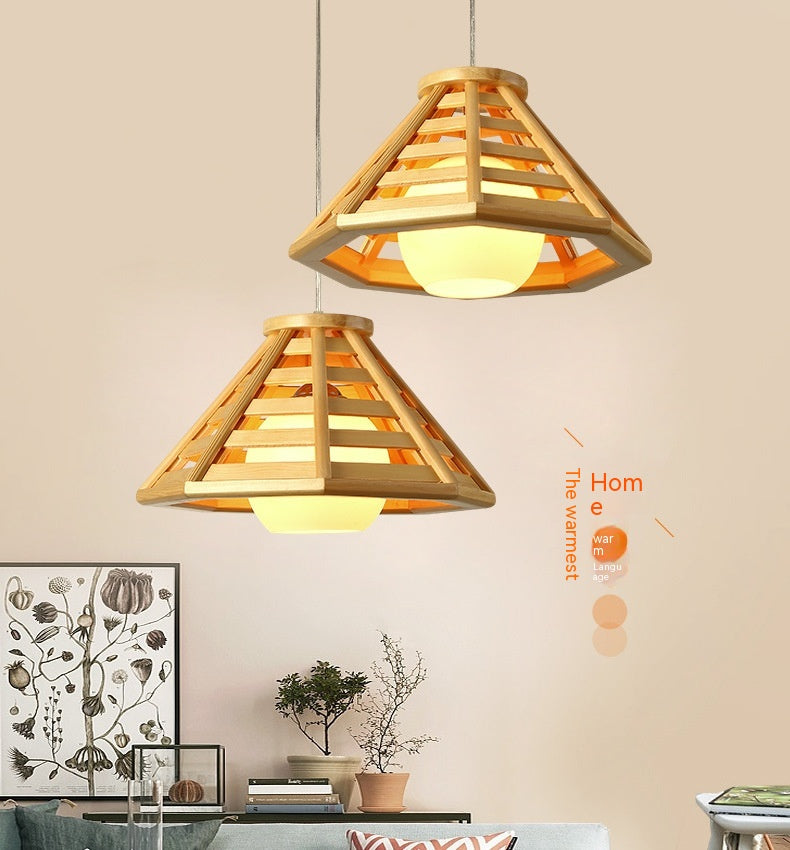 Modern Minimalist Bamboo Woven Ceiling Lamp – LED Chandelier for Restaurant, Bar & Balcony