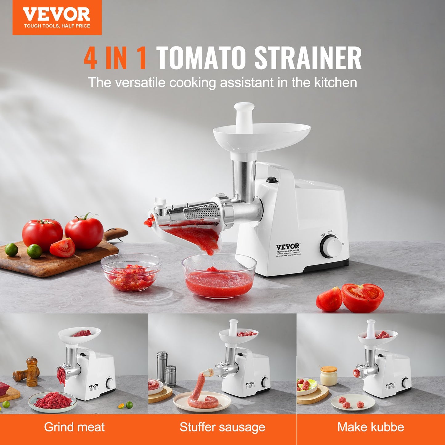 300W Electric Tomato Strainer Machine 4 LBS/Min Tomato Sauce Maker for Home Kitchen Use