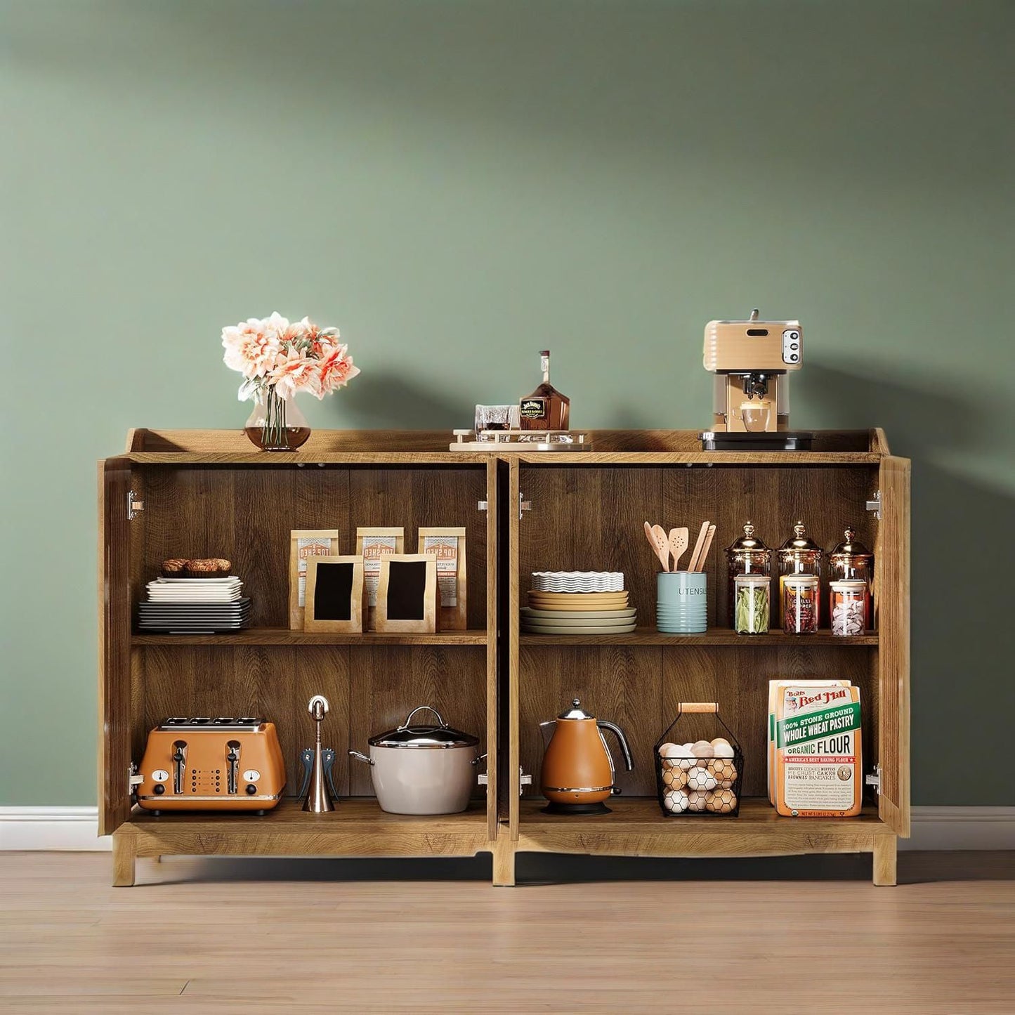 Sideboard Buffet Cabinet Dining Table Kitchen Furniture Storage Cabinet Modern Home Dining Room Set