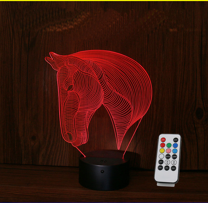 Horse Head LED Night Light Decorative Animal Lamp for Bedroom Soft Ambient Lighting