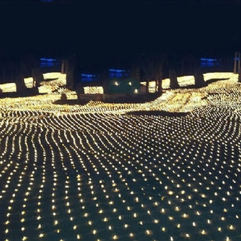 Christmas LED String Lights Outdoor Waterproof Fishnet Fairy Lights Star Pattern Holiday Wedding Decorative Lighting
