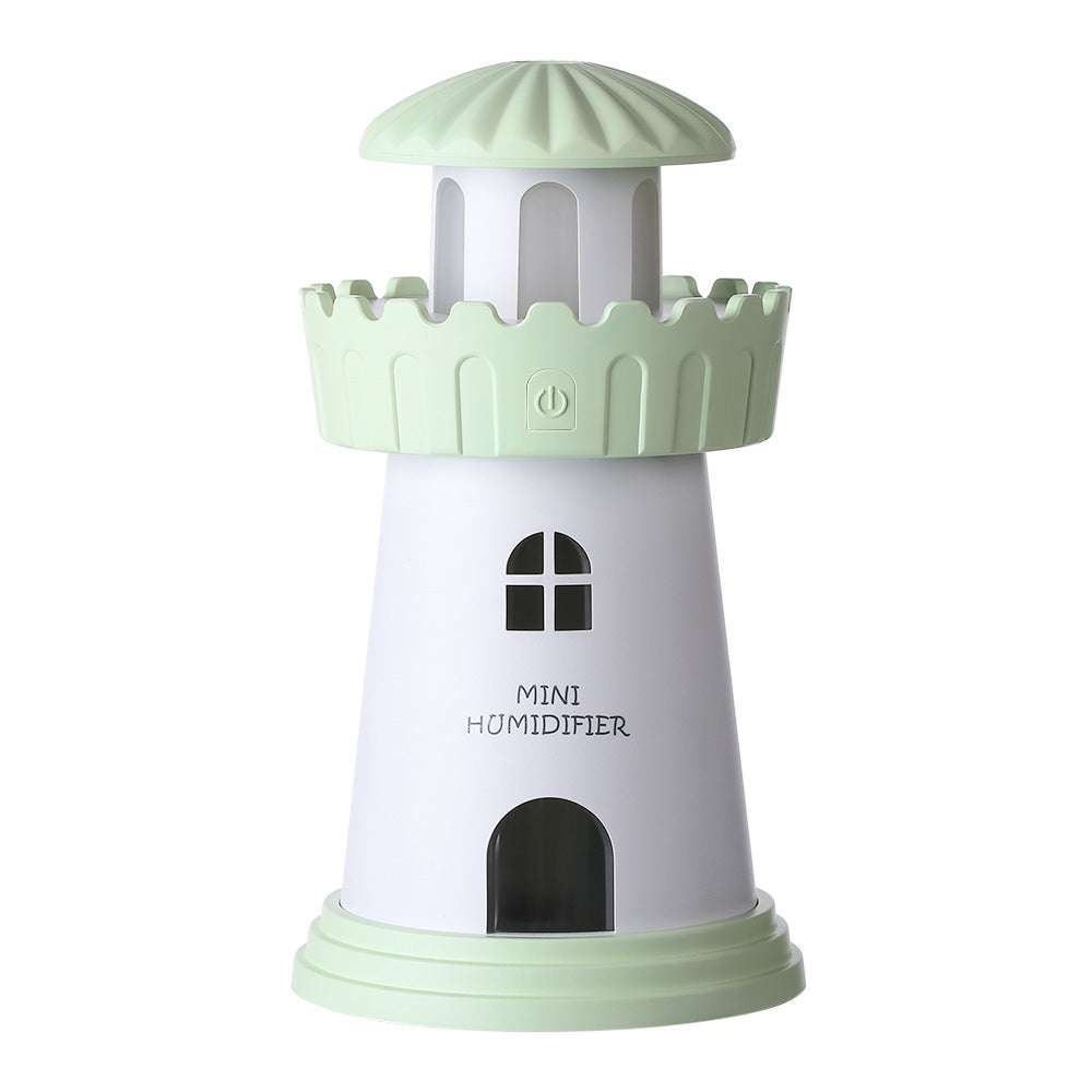 Home Lighthouse Humidifier Ultrasonic Aroma Diffuser Decorative LED Air Moisturizer for Bedroom and Living Room