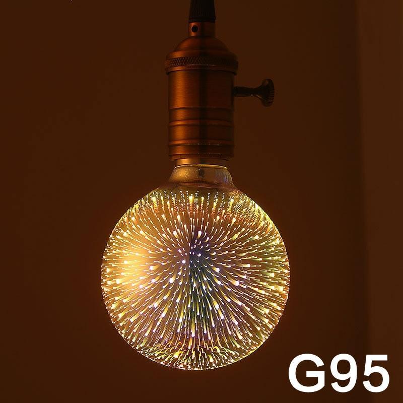 3D Firework LED Light Bulb – ST64/G95/G80/G125/A60 Decorative Holiday & Christmas Lamp, 110-220V