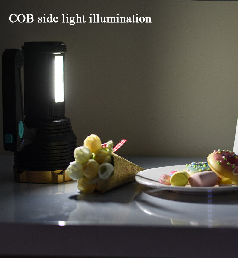 USB Rechargeable COB LED Torch – Powerful Spotlight Flashlight for Camping & Work Light