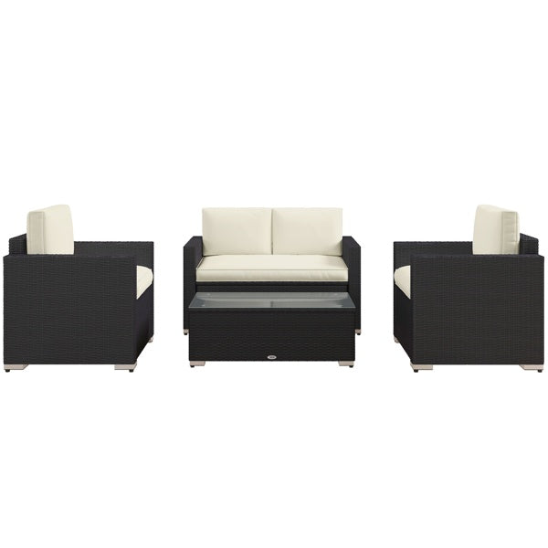 Outdoor Patio Furniture Set Multi-Piece Garden Sofa Table Set Weather Resistant Rattan Seating