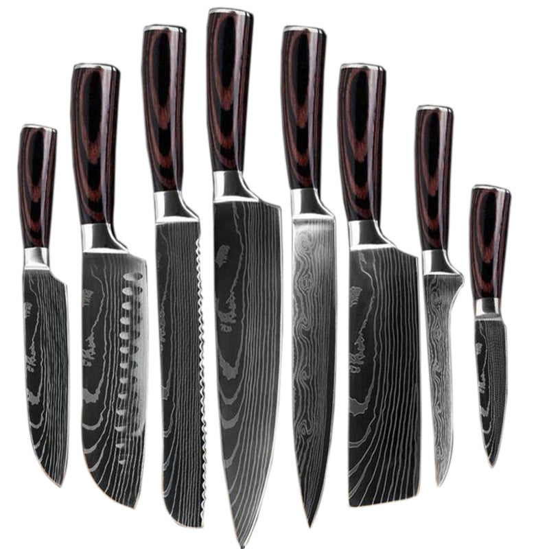 Western Style 8-Piece Chef Knife Set – Professional Kitchen Cooking Knife Suit