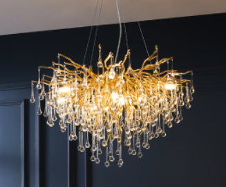 Postmodern Luxury Crystal Chandelier – Water Drop Atmosphere Lamp
