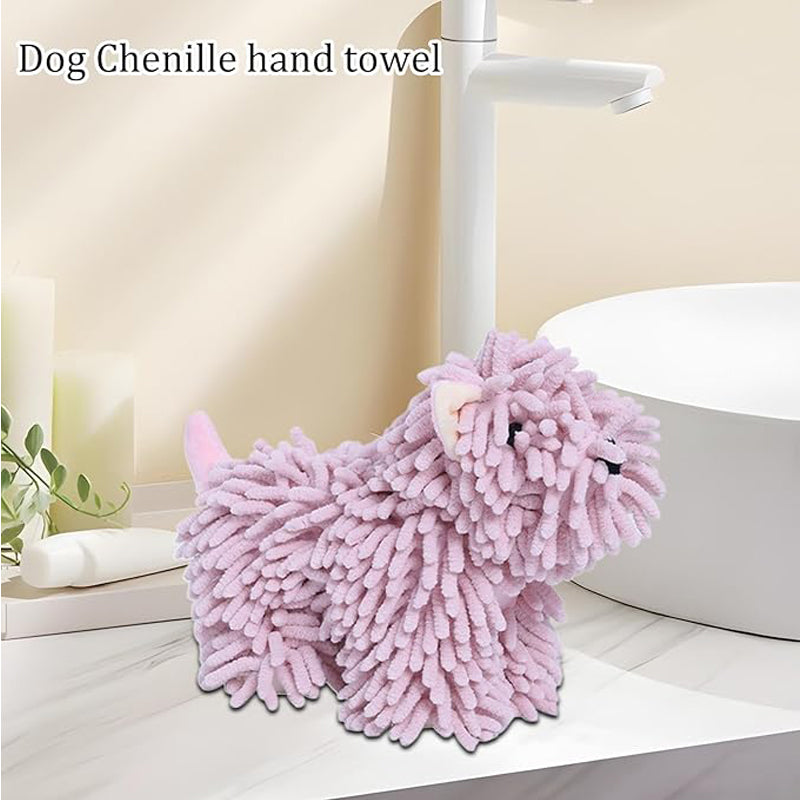 Cute Puppy Shaped Kitchen Towel Absorbent Hanging Loop Home Cleaning Towel Decor